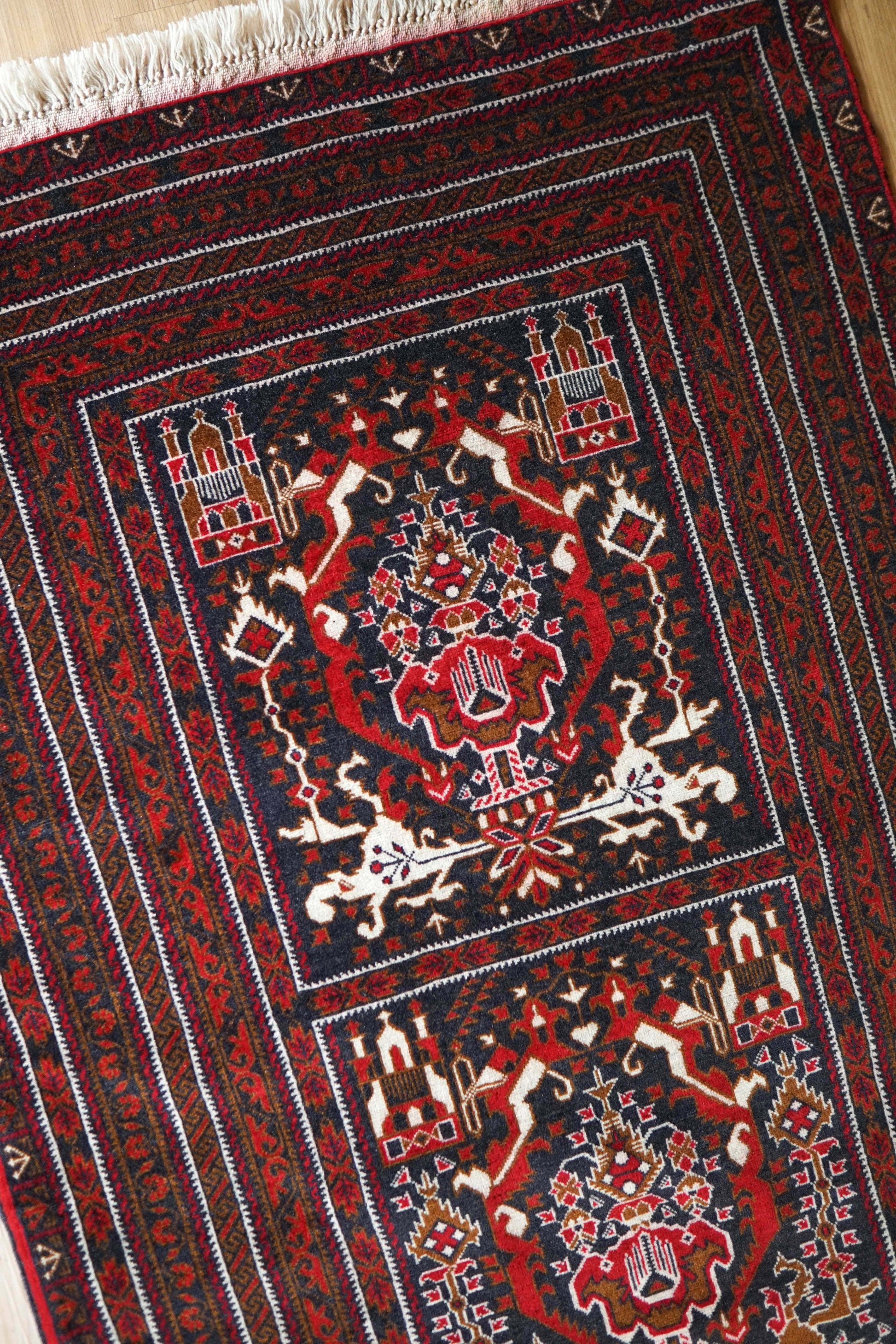  アフガニスタン手織り絨毯 ビルジククオリティ 292×89cm