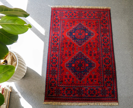 121×83cm アフガニスタン手織り絨毯 カールモハメディ - Decorworks