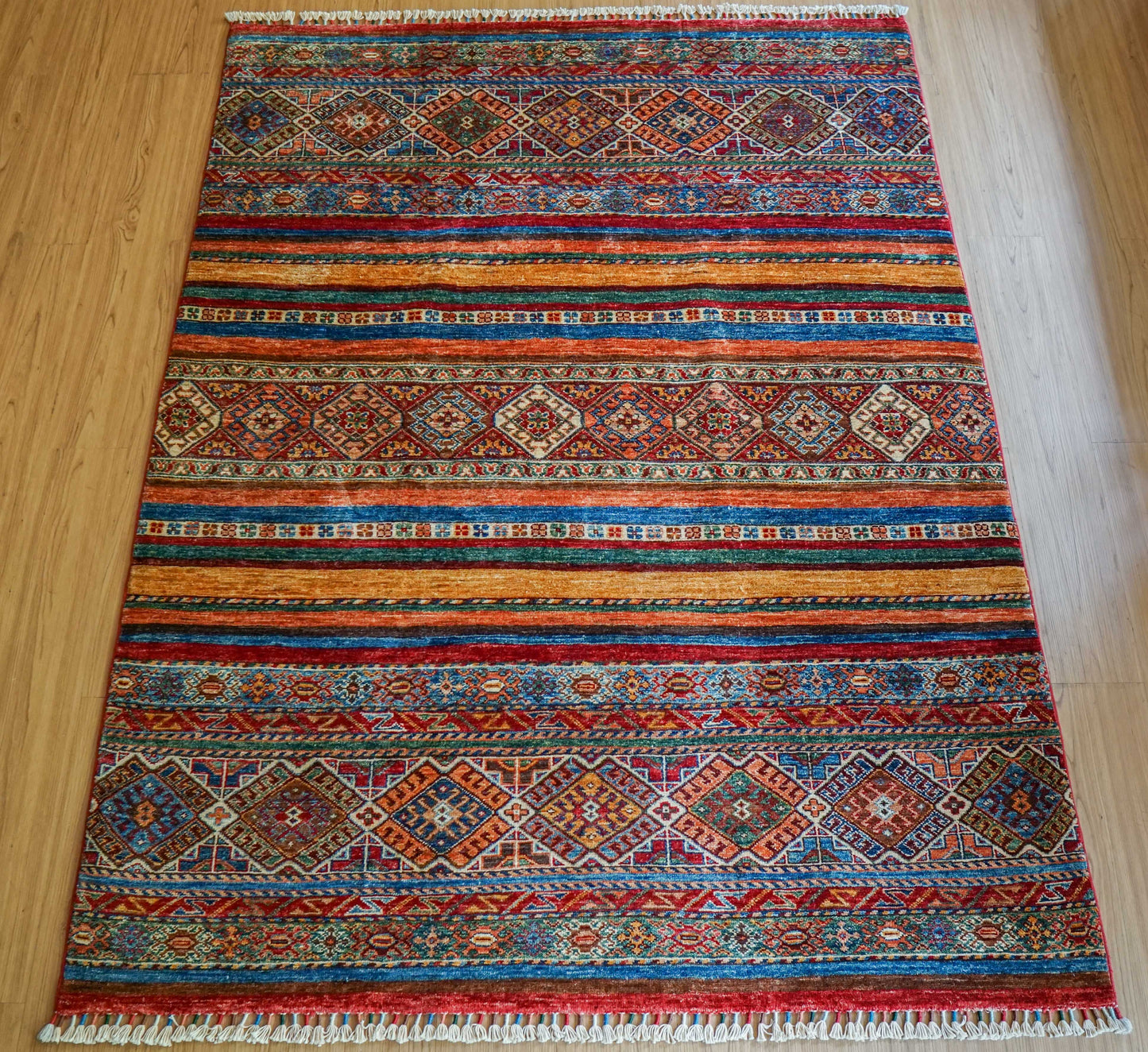 アフガニスタン手織り絨毯 ガズニーウール 200×149cm｜クルジーンデザイン トライバルラグ リビングサイズ