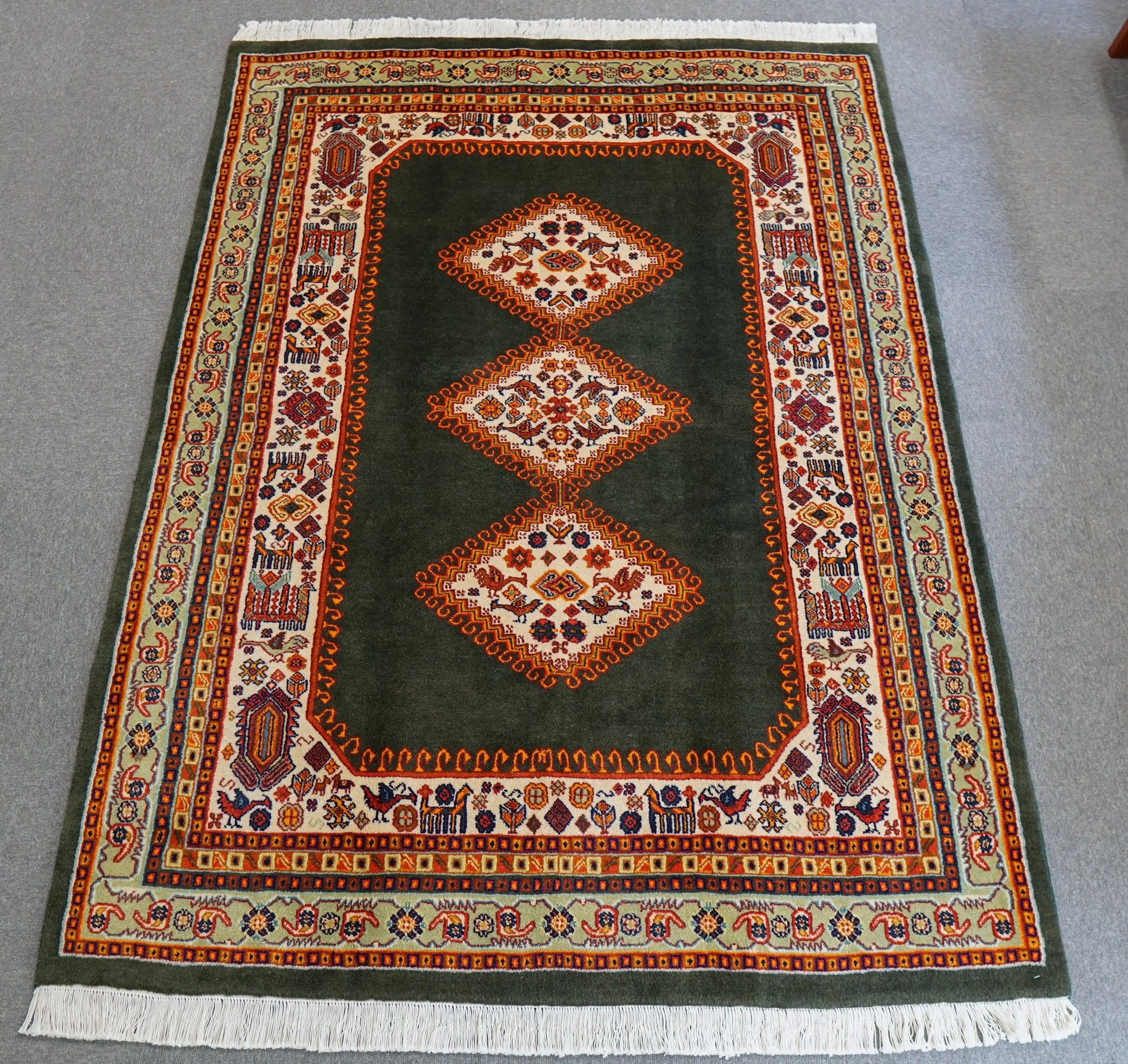 200×146cm  ペルシャ ガシュガイ 手織り絨毯 Decorworks