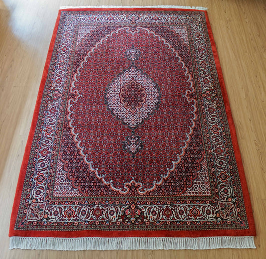 ペルシャ絨毯 ビジャール産 228×152cm ビジャー｜高品質タカーブ織り マヒデザイン メリノウール 手織りラグ