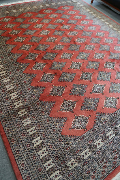 Collection パキスタン手織り絨毯 302×245cm トライバルデザイン ウールラグ