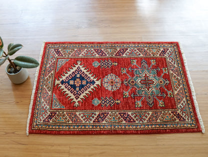  アフガニスタン絨毯 カザックラグ 92×63cm