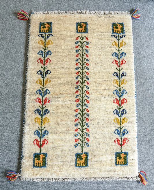 80cm×52cm【ペルシャ絨毯 手織りギャッベ】アマレ族ギャッベ ギャベ Decorworks