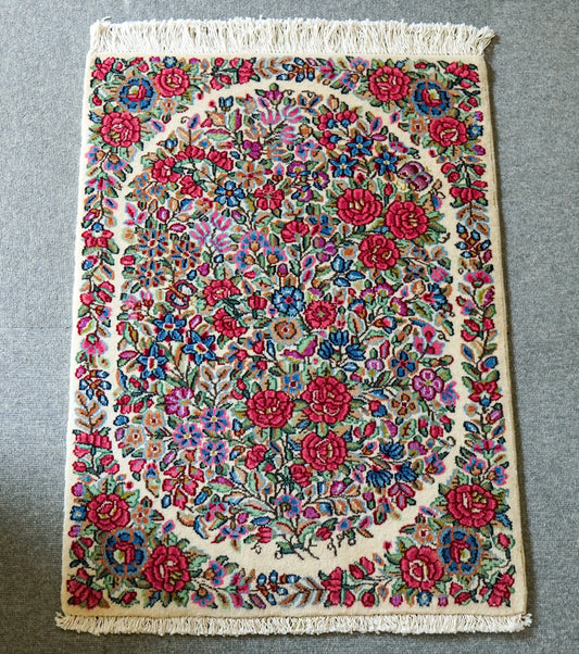 75x55cm ペルシャ手織り 絨毯 ケルマン産 Decorworks