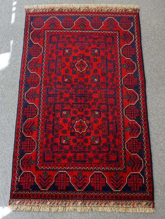 135×81cm アフガニスタン手織り絨毯 カールモハメディ ペルシャ絨毯 Decorworks
