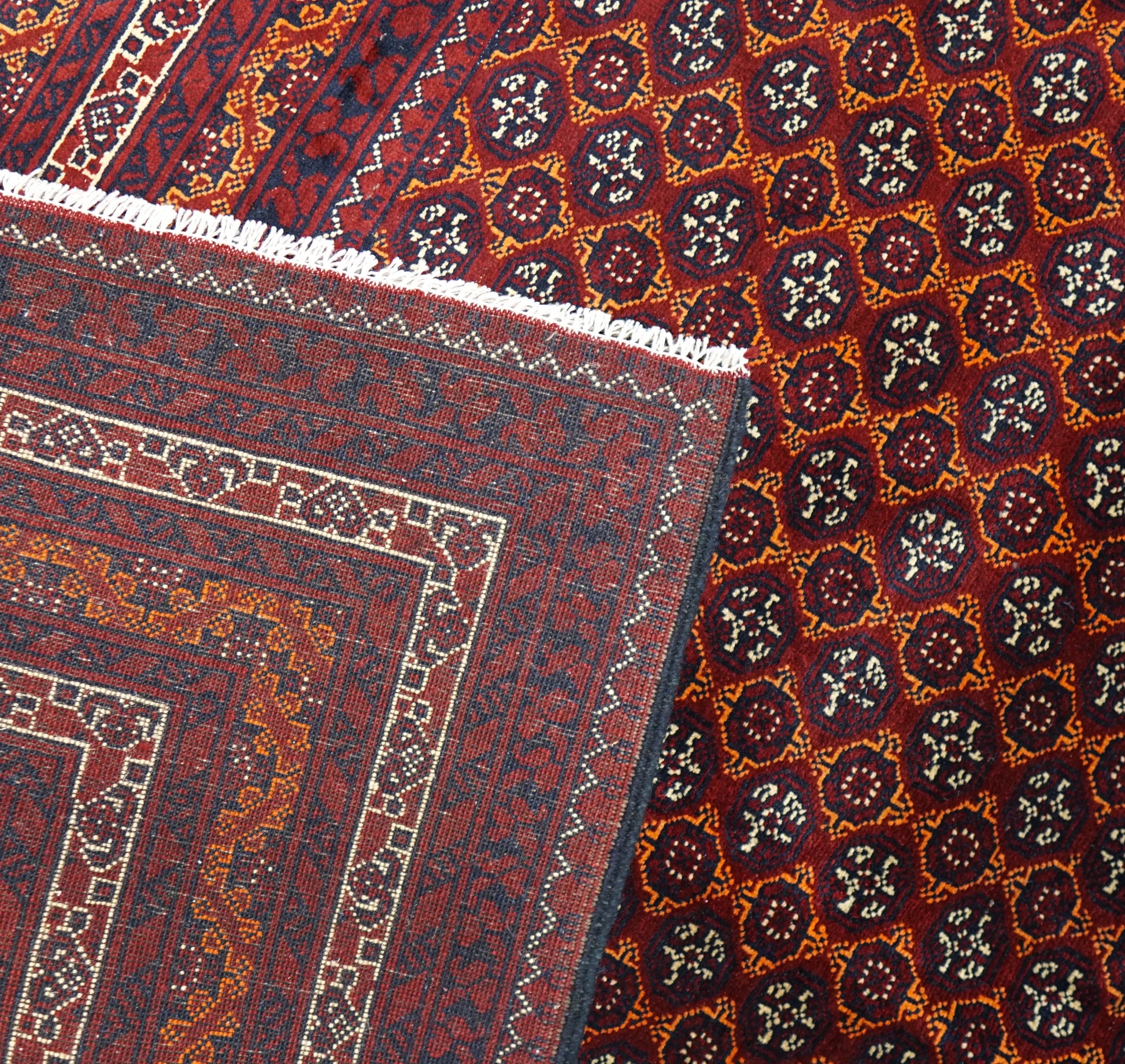 295×190cm アフガニウタン 手織り絨毯 ホジャロシュナイ トルクメン ボハララグ Decorworks