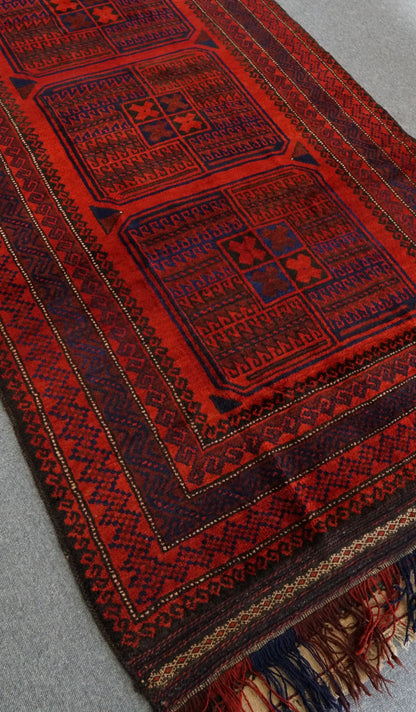 235x124cm バルーチ ヴィンテージラグ 手織り絨毯 Decorworks