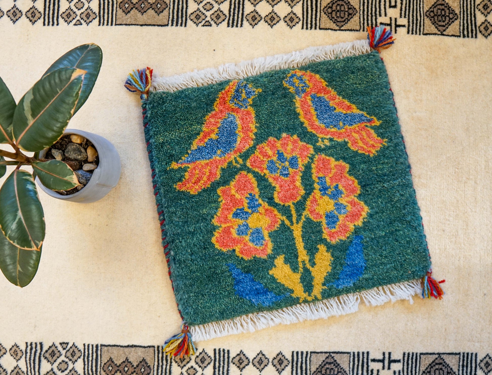  ペルシャ絨毯 手織りギャッベ アマレ族 ギャベ