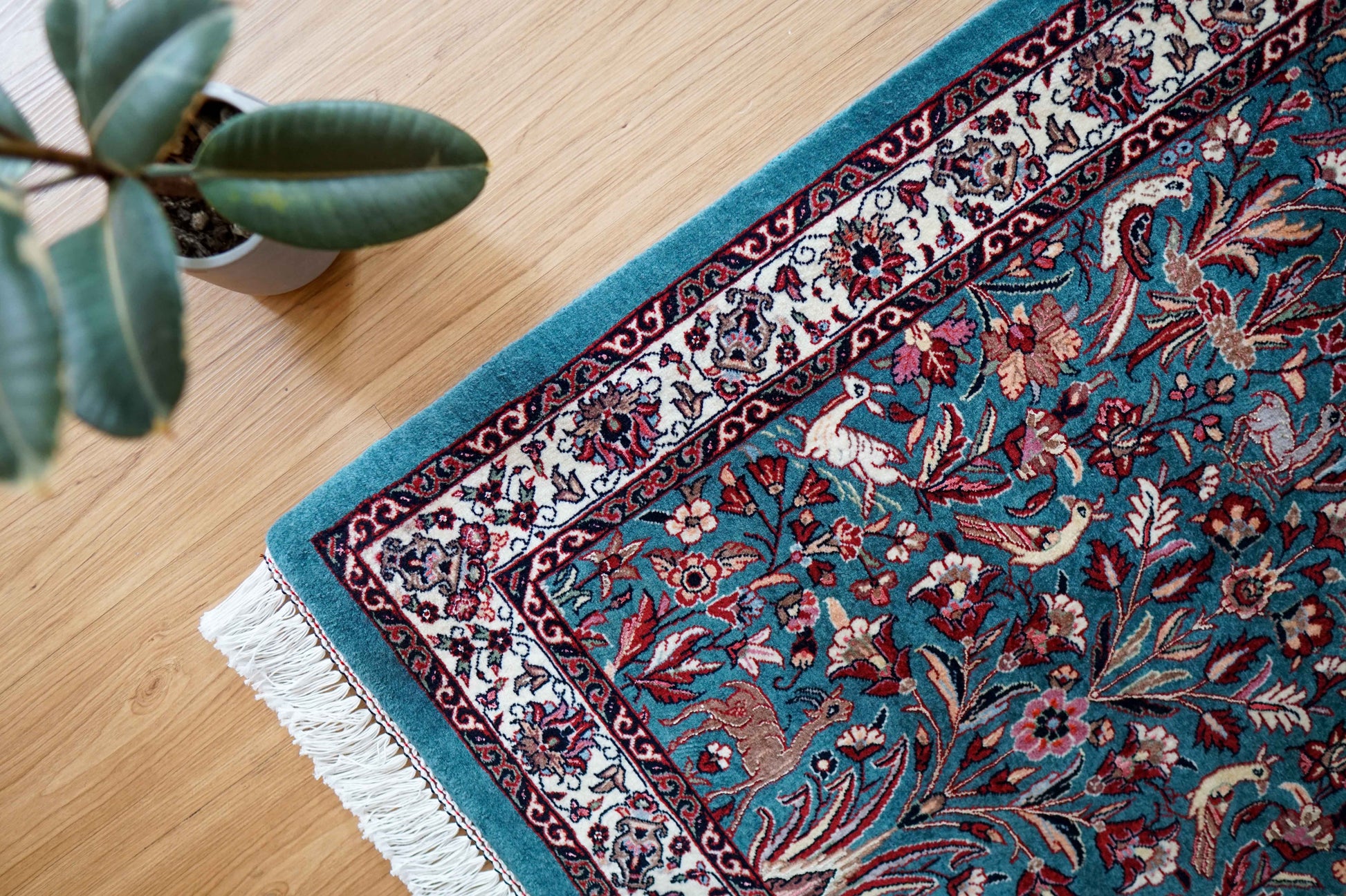  ペルシャ絨毯 アフシャル・ビジャー (afshar bijar) 130×84cm モハマドイアン工房 シカールガー（shikargah） 手織り ウール＆シルク