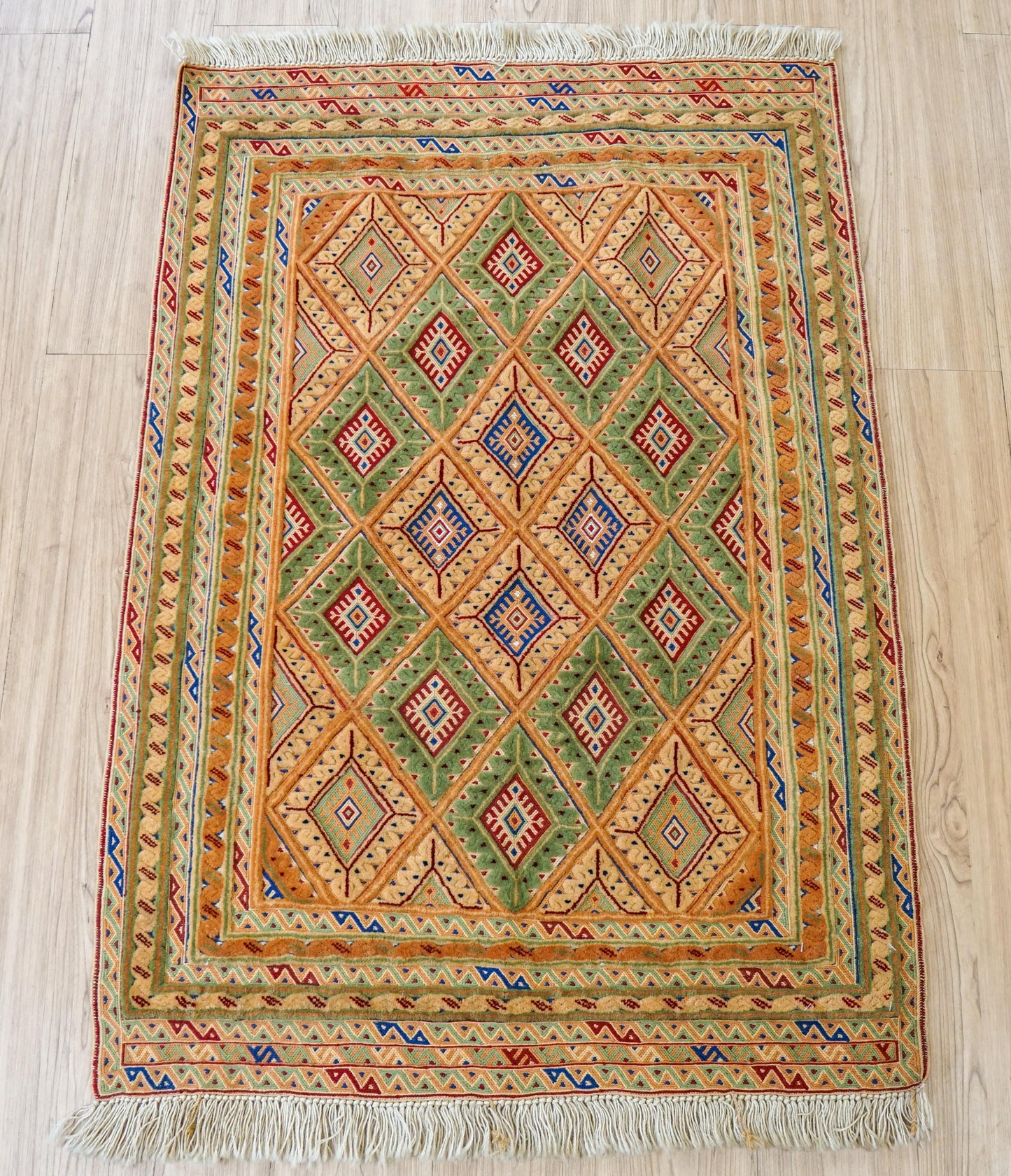  アフガニスタン 手織り マシュワニ キリムトライバルラグ Fine quality 116×81cm