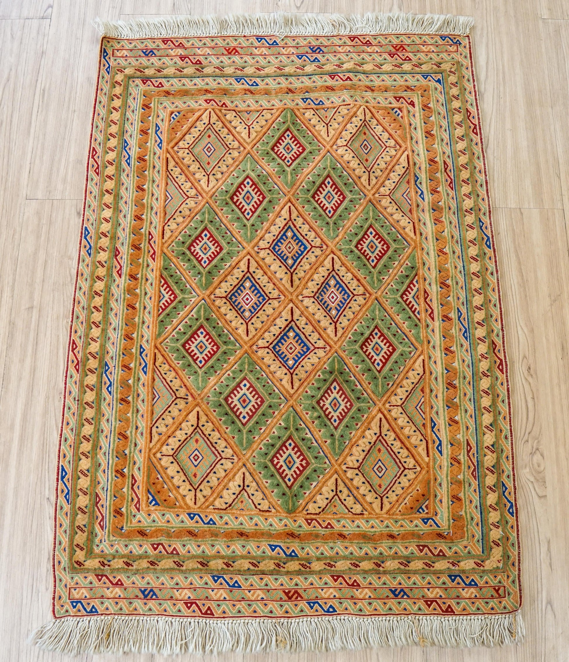  アフガニスタン 手織り マシュワニ キリムトライバルラグ Fine quality 116×81cm