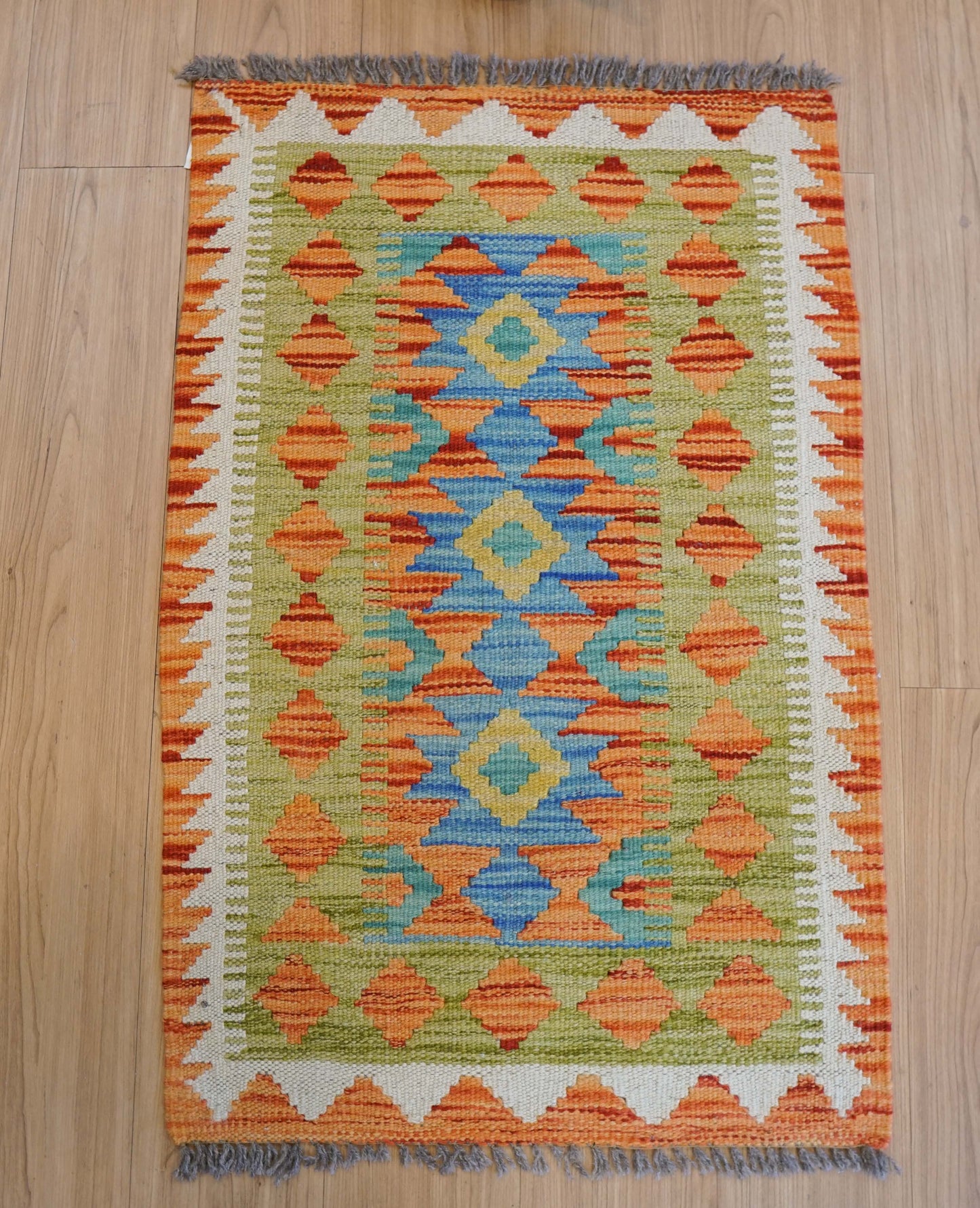  90×57cm アフガニスタン手織りキリム