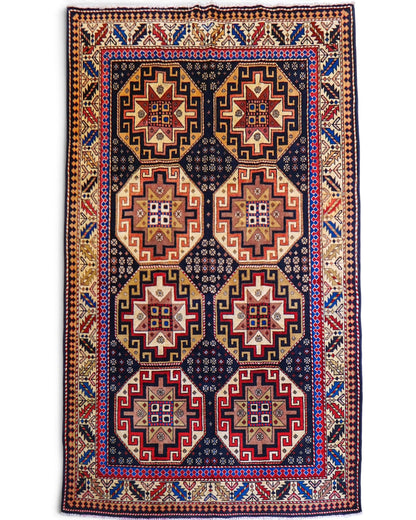  アフガン手織り絨毯 ボハラ 220×140cm｜ウール・紺色