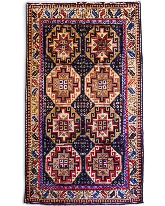  アフガン手織り絨毯 ボハラ 220×140cm｜ウール・紺色
