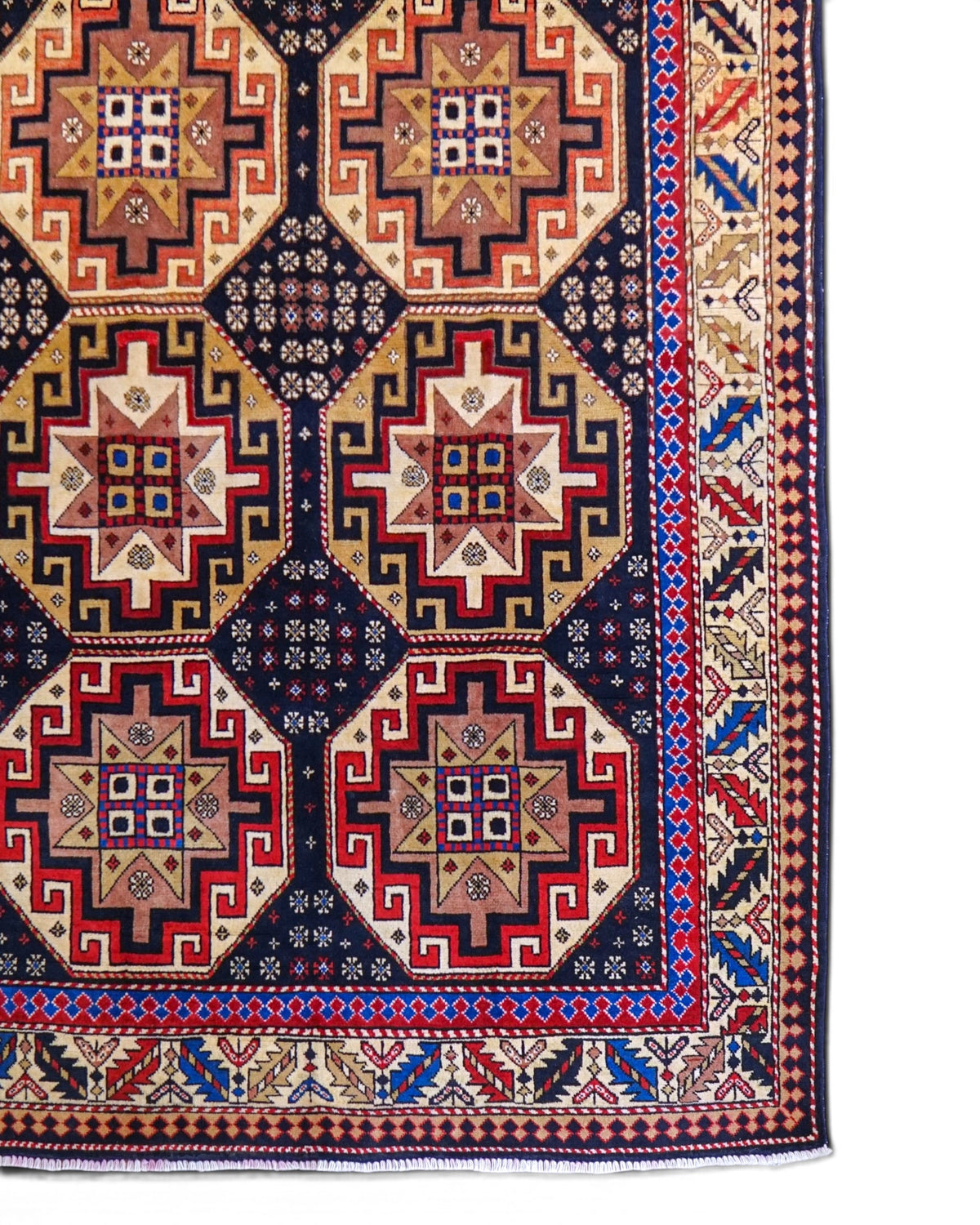  アフガン手織り絨毯 ボハラ 220×140cm｜ウール・紺色