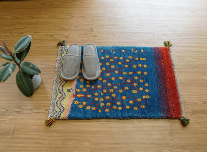  76×52cm ペルシャ絨毯 手織りギャッベアマレ族
