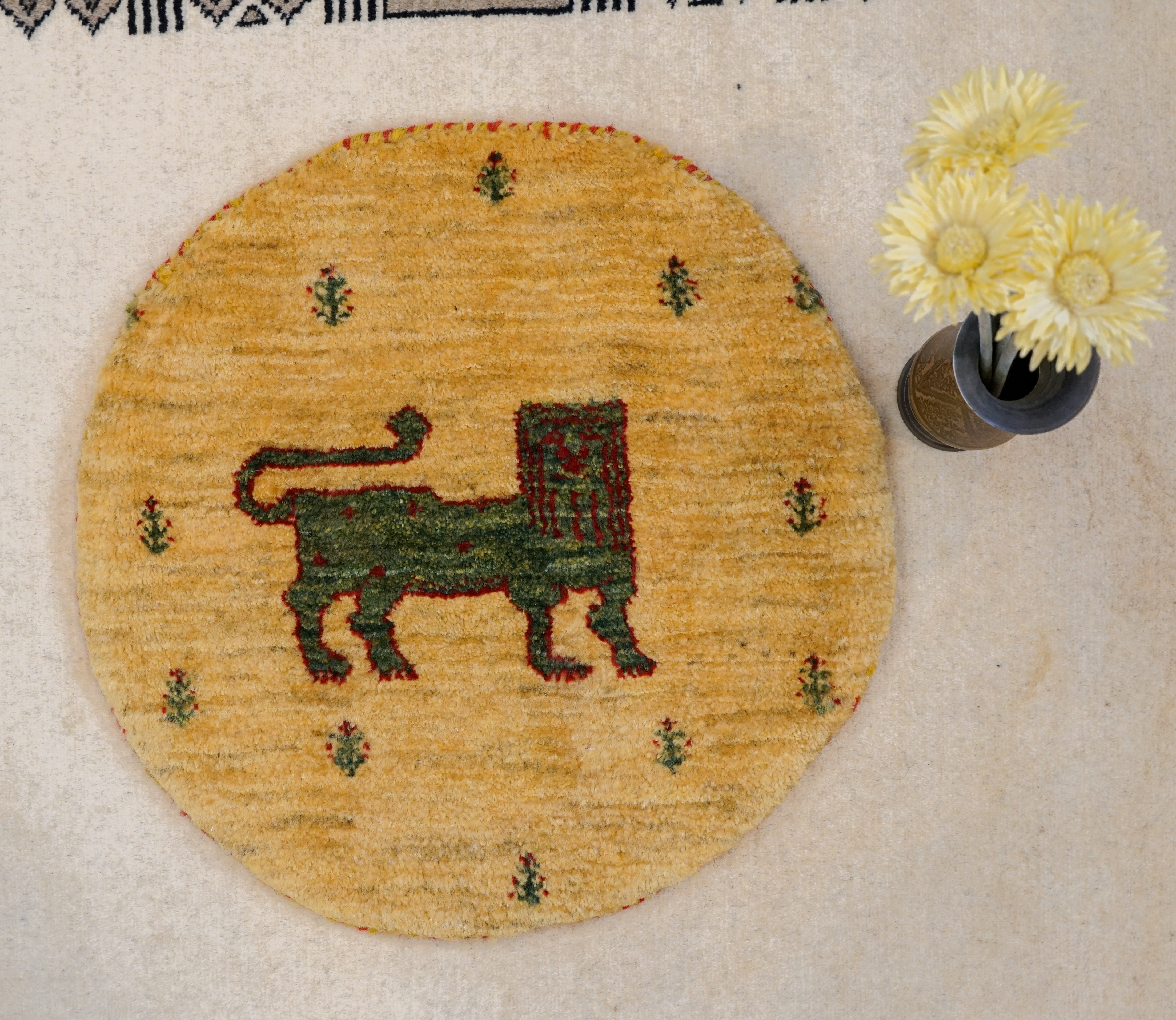 ギャッベペルシャ絨毯 手織り カシュクリ族ギャッベ 40×40cm – Decorworks