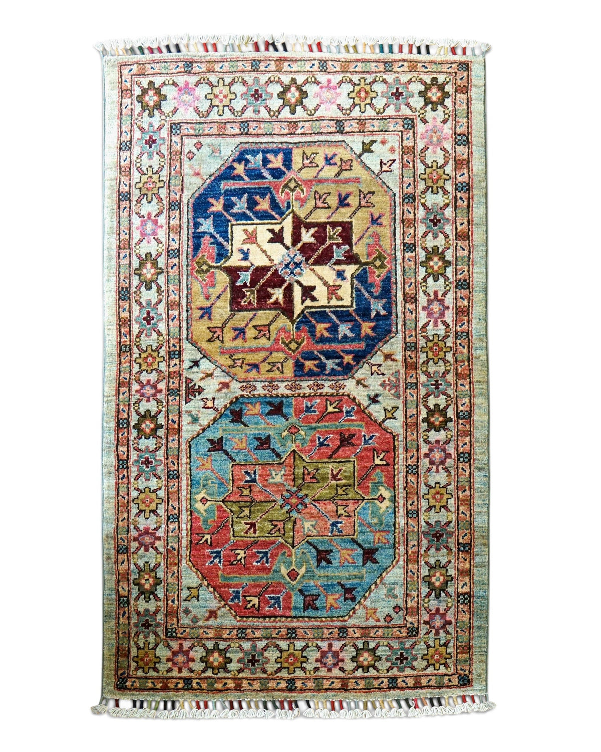  アフガン手織り絨毯 ガズニ 120×77cm トルクメンがら