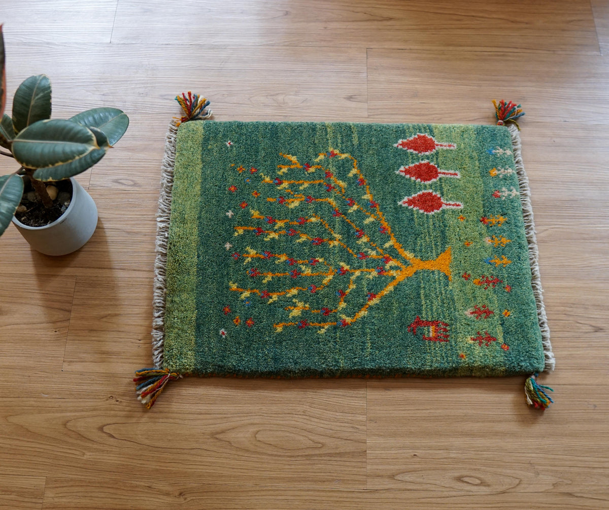  ペルシャ絨毯 手織りギャッベ アマレ族 57×44cm
