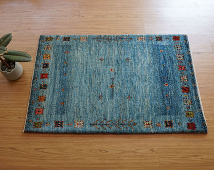  手織りペルシャ カシュクリ ギャッベ リズバフトギヤべ 103×67cm