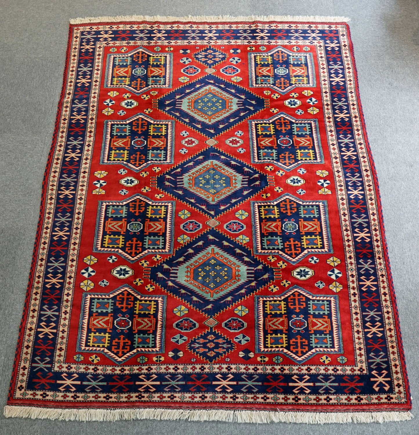 197×154cm 手織りペルシャ絨毯 トライバルラグ - Decorworks