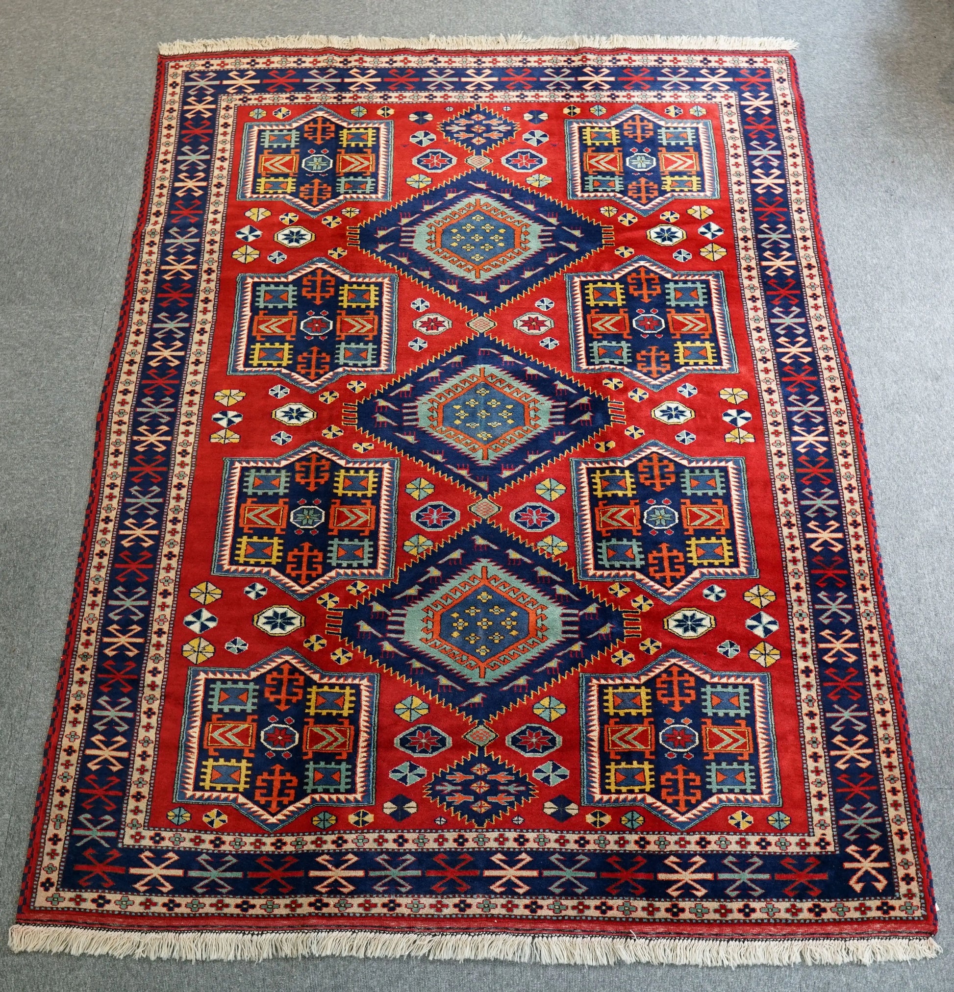 197×154cm 手織りペルシャ絨毯 トライバルラグ - Decorworks