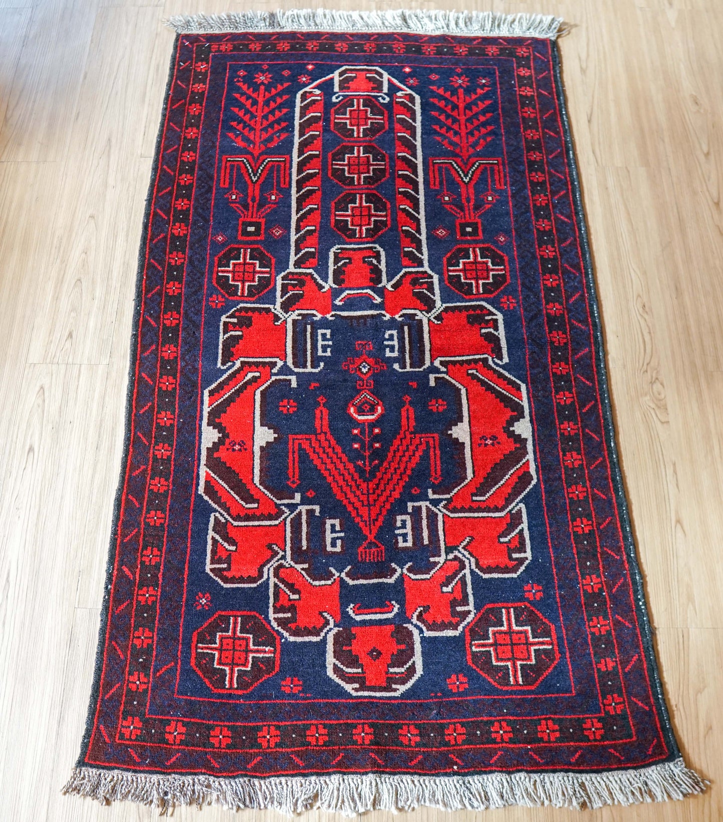  vintageペルシャ絨毯 バルーチ トライバルラグ 150x83cm