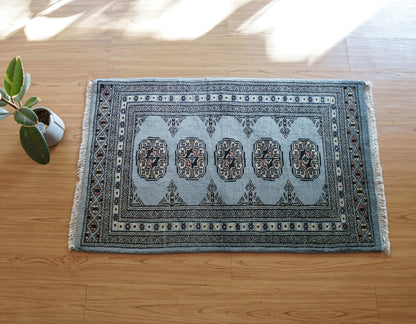  トルクメン ボハラ 手織り パキスタン絨毯 98×61cm 玄関マット