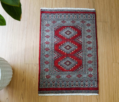 パキスタン手織り絨毯 90×61cm 　トライバル, 玄関マット - Decorworks