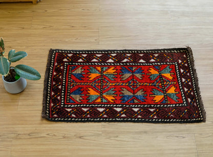  トライバルラグ バルーチ族 85×50cm ヴィンテージ 玄関マット