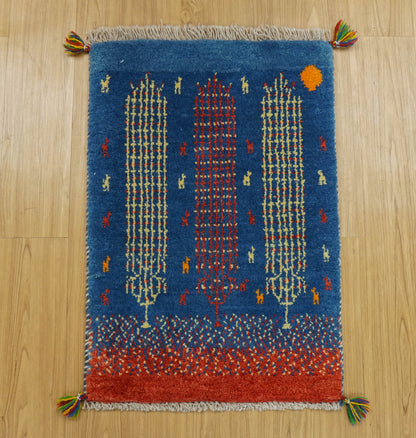  ペルシャ絨毯 手織りギャッベアマレ族 78×54cm