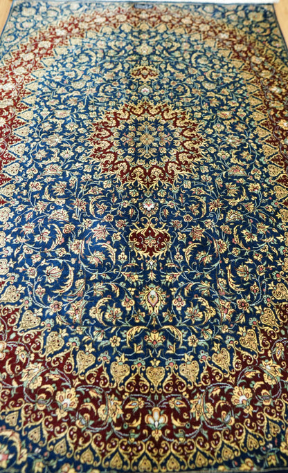  ペルシャ絨毯 クム産 シルク100％ 114×75cm  ラジョルヂ工房