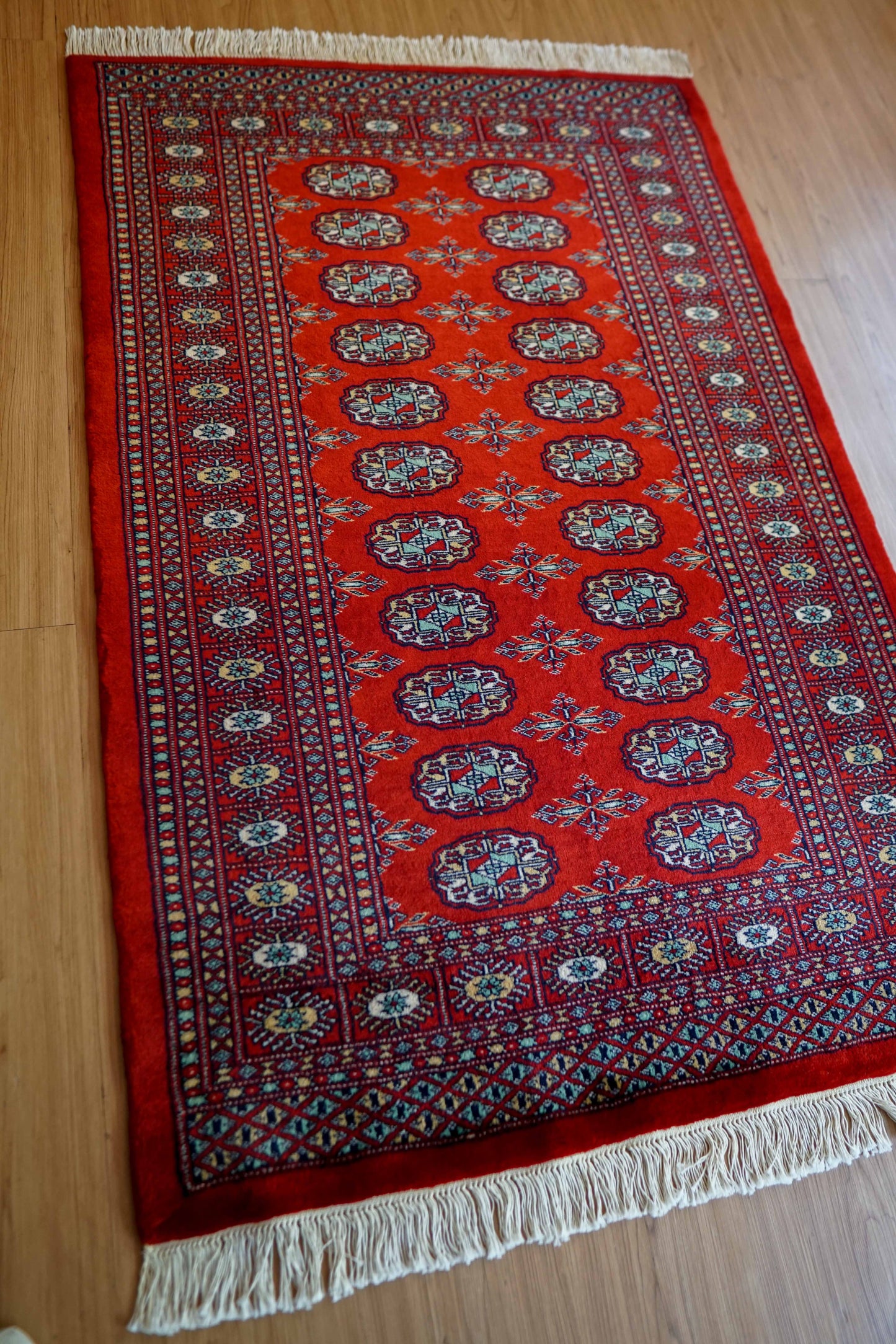  トルクメン ボハララグ 144×94cm｜ニュージーランド産メリノウール パキスタン手織り絨毯