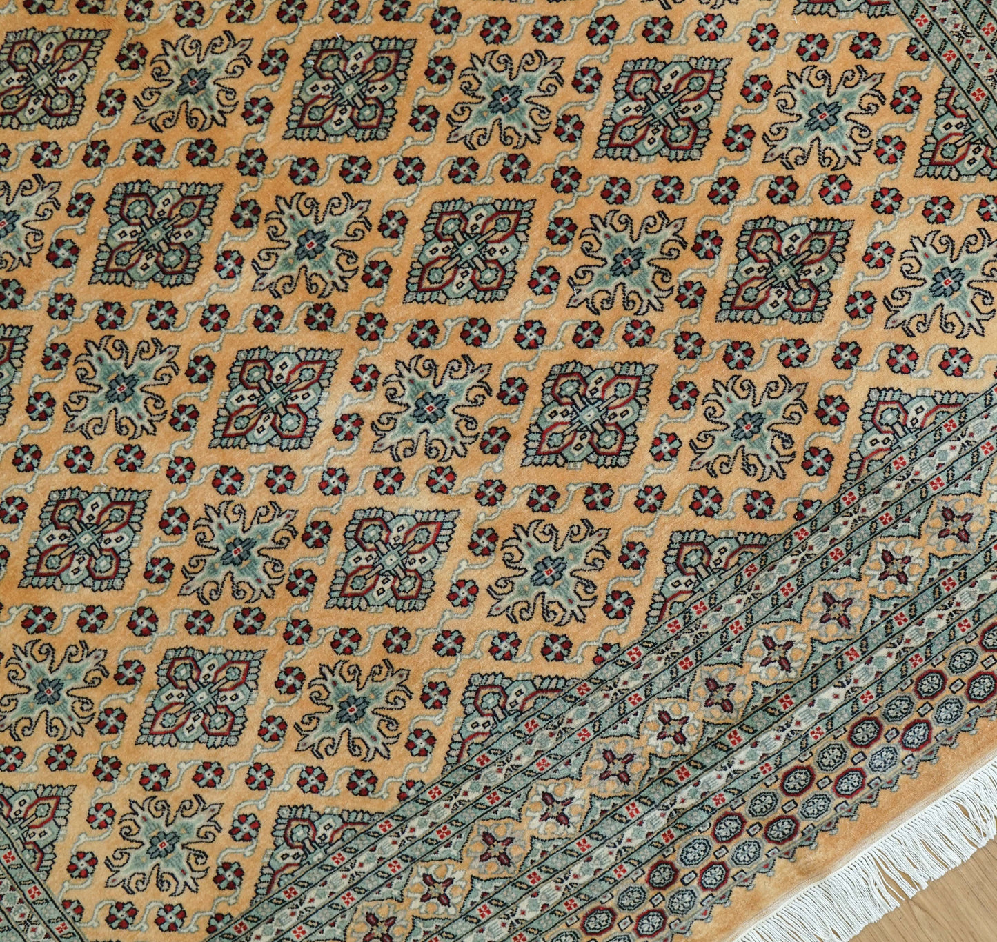  パキスタン手織り絨毯 ジャルダール柄 250×206cm｜ニュージーランド産メリノウール使用 ハンドノット