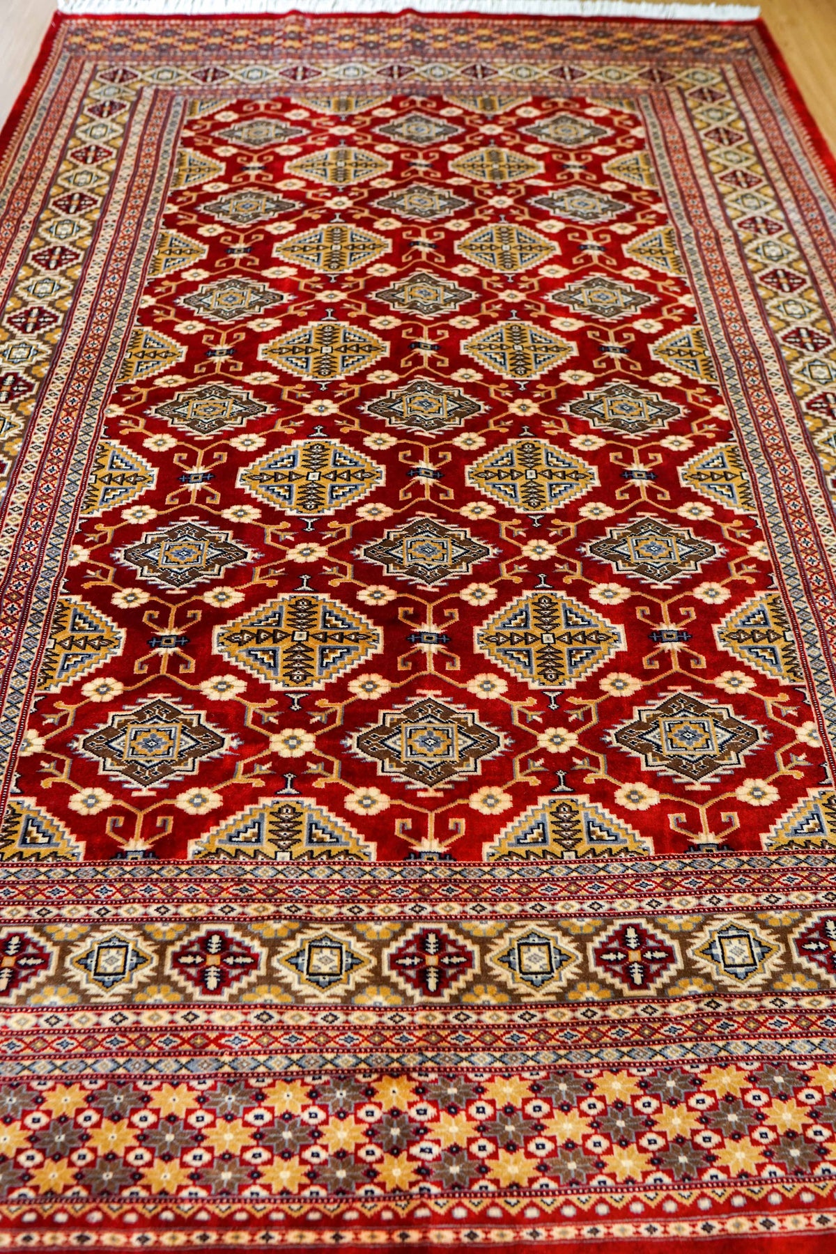  パキスタン手織り絨毯 ジャルダルデザイン 238×166cm｜ニュージーランド産メリノウール