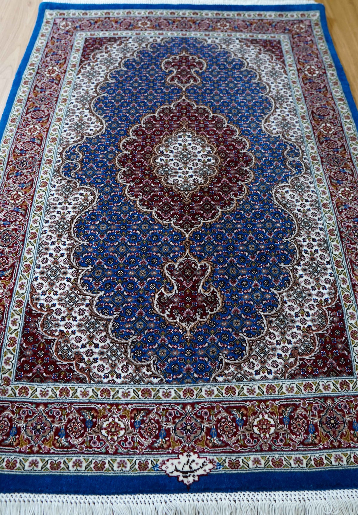  120×82cm 手織り ペルシャ絨毯 タブリーズ産　50RAJ