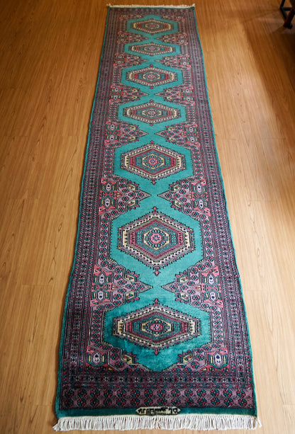  オールド パキスタン手織り絨毯 ランナー 290×75cm トライバルラグ