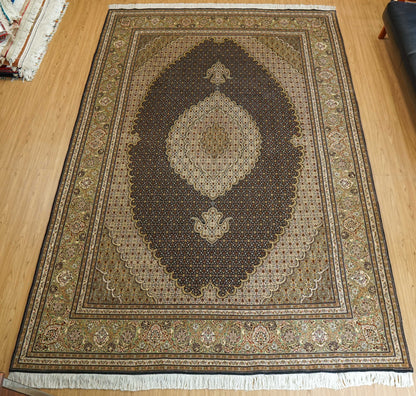  ペルシャ手織り絨毯 タブリーズ産 296×196cm｜マヒ柄