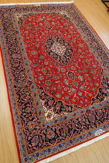  ペルシャ絨毯 カシャーン産 (カシャン) シャドサル工房 225×150cm