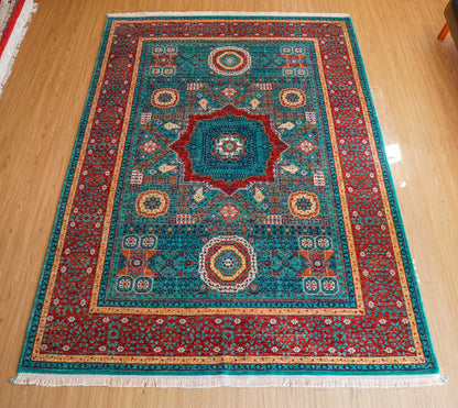  アフガニスタン手織り絨毯  ウールラグ 247×176cm ガズニーウール オリエンタルラグ fine quality