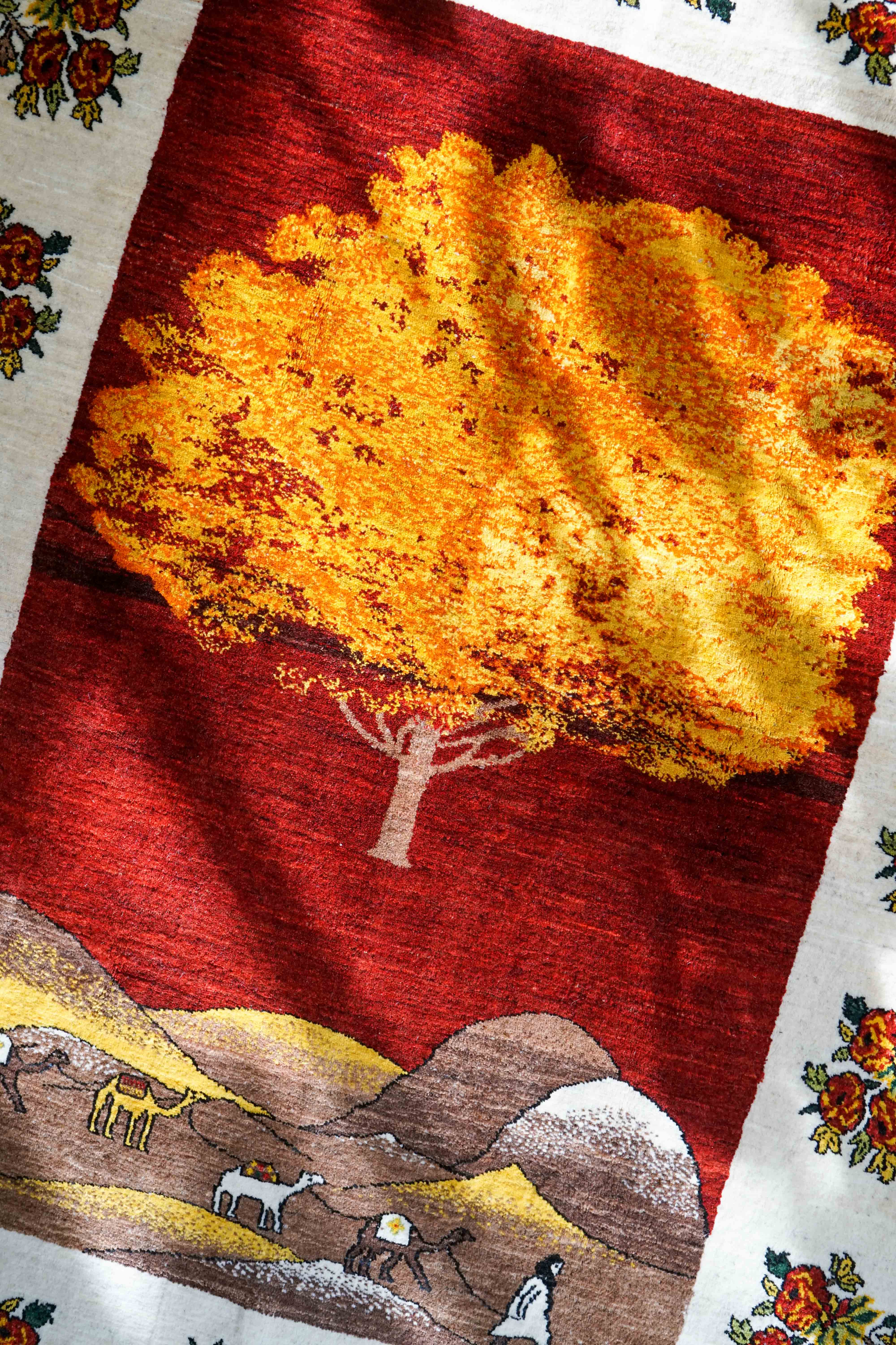 Persian Handwoven Kashkuli Gabbeh 211x158cm | Tree of Life and