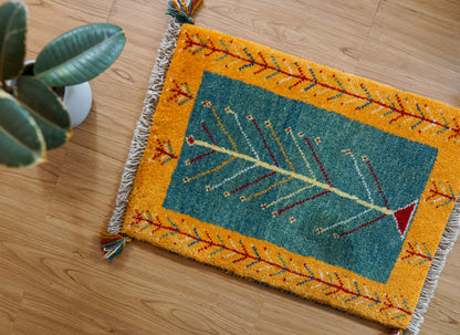  ペルシャ絨毯 手織りギャッベ アマレ族 55×43cm