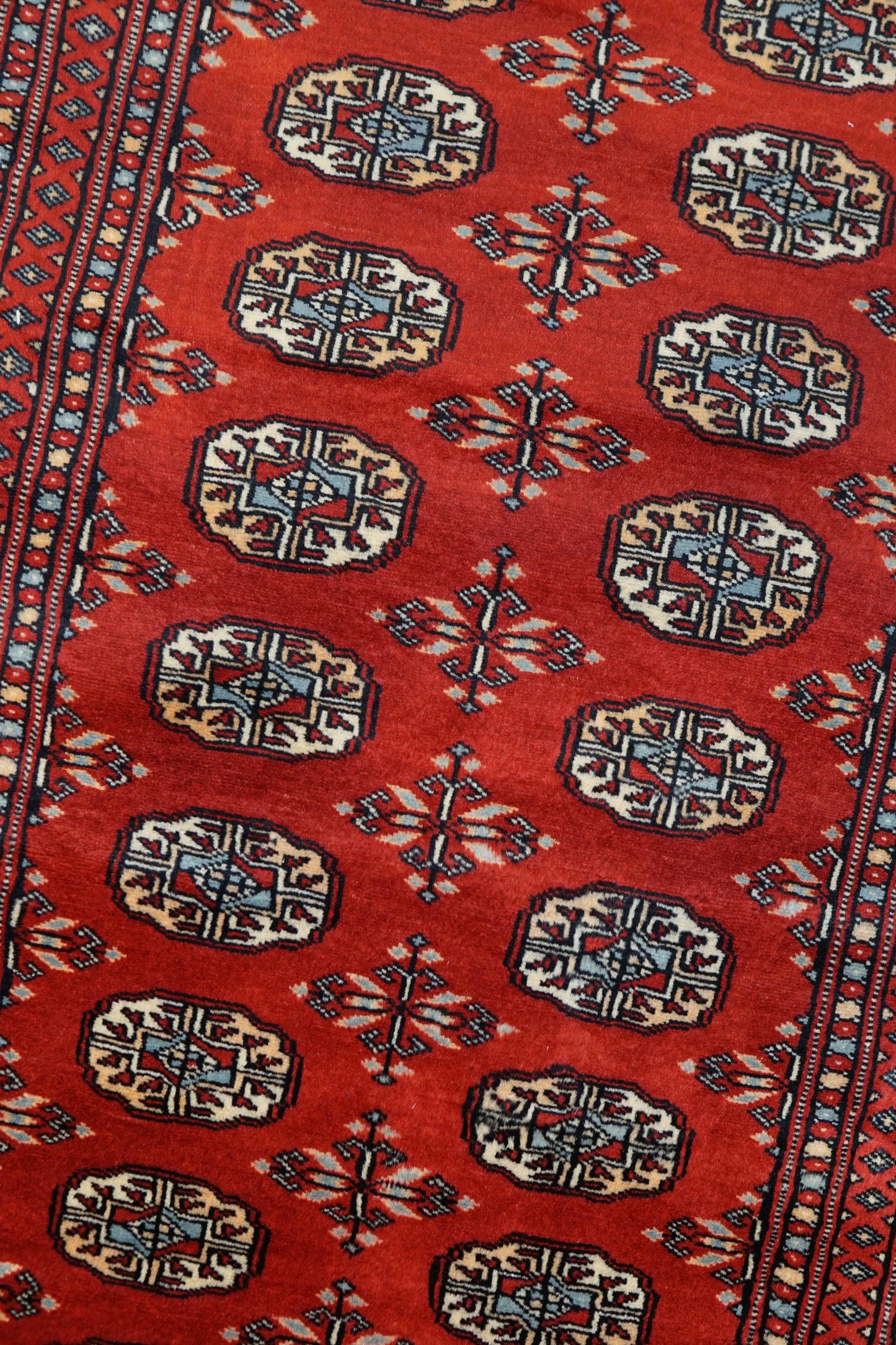 パキスタン手織り絨毯 ランナー 280×82cm｜ウール100% トライバルデザイン 廊下・キッチンラグ