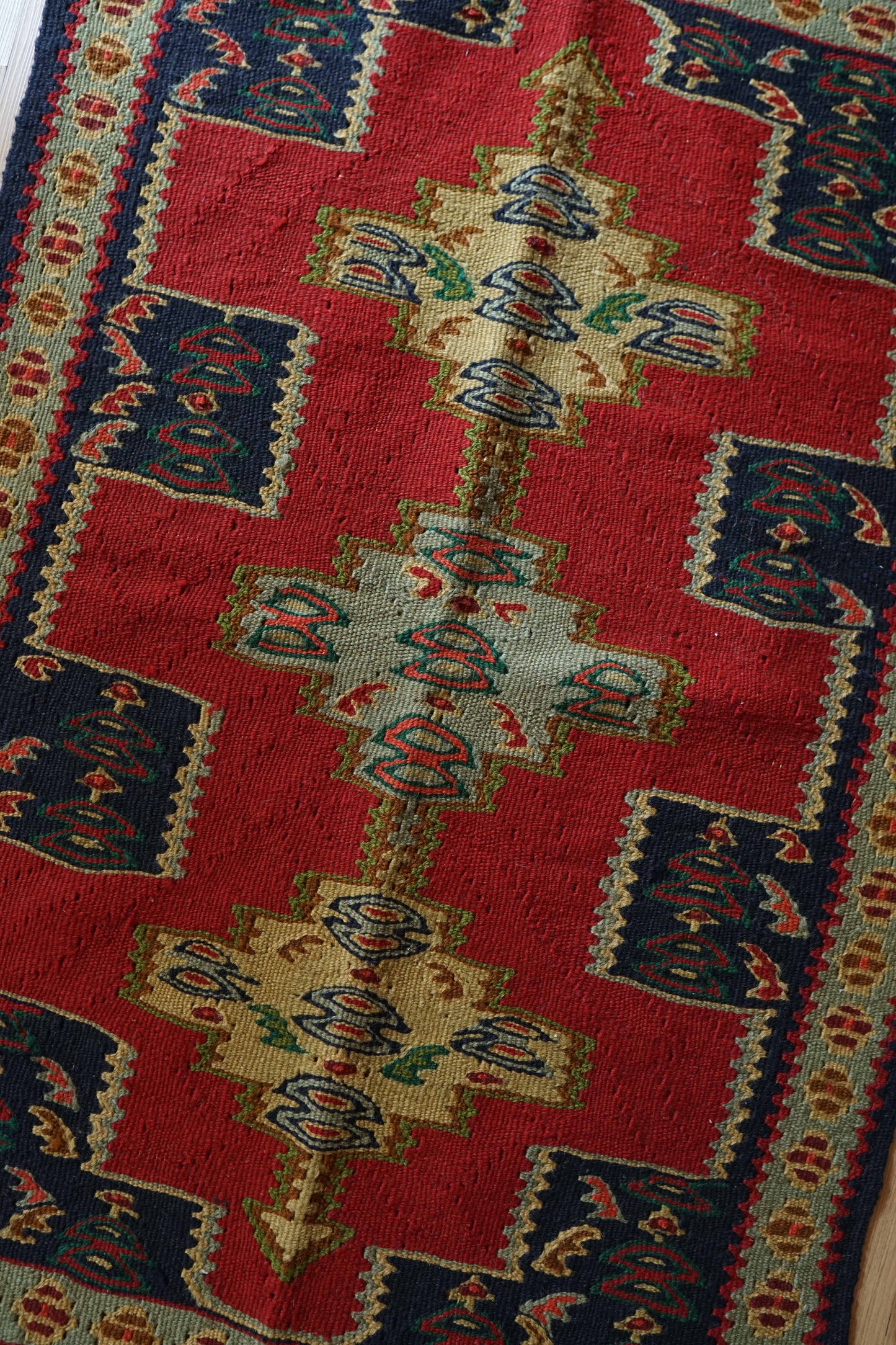  セネキリム 103×71cm イラン手織りキリム トライバルラグ 玄関マット