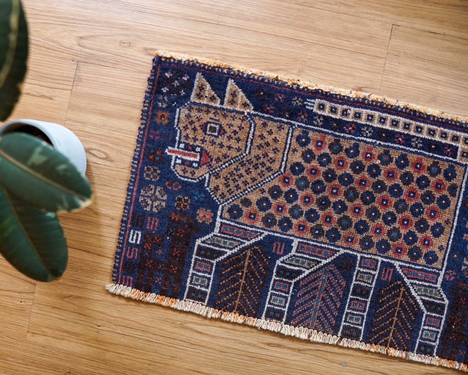  ヴィンテージ バルーチ族トライバルラグ 61×36cm 手織り ペルシャ絨毯