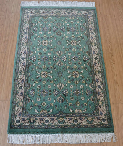  パキスタン手織り絨毯 124×80cm｜高密度ウール・ニュージーランド梳毛使用