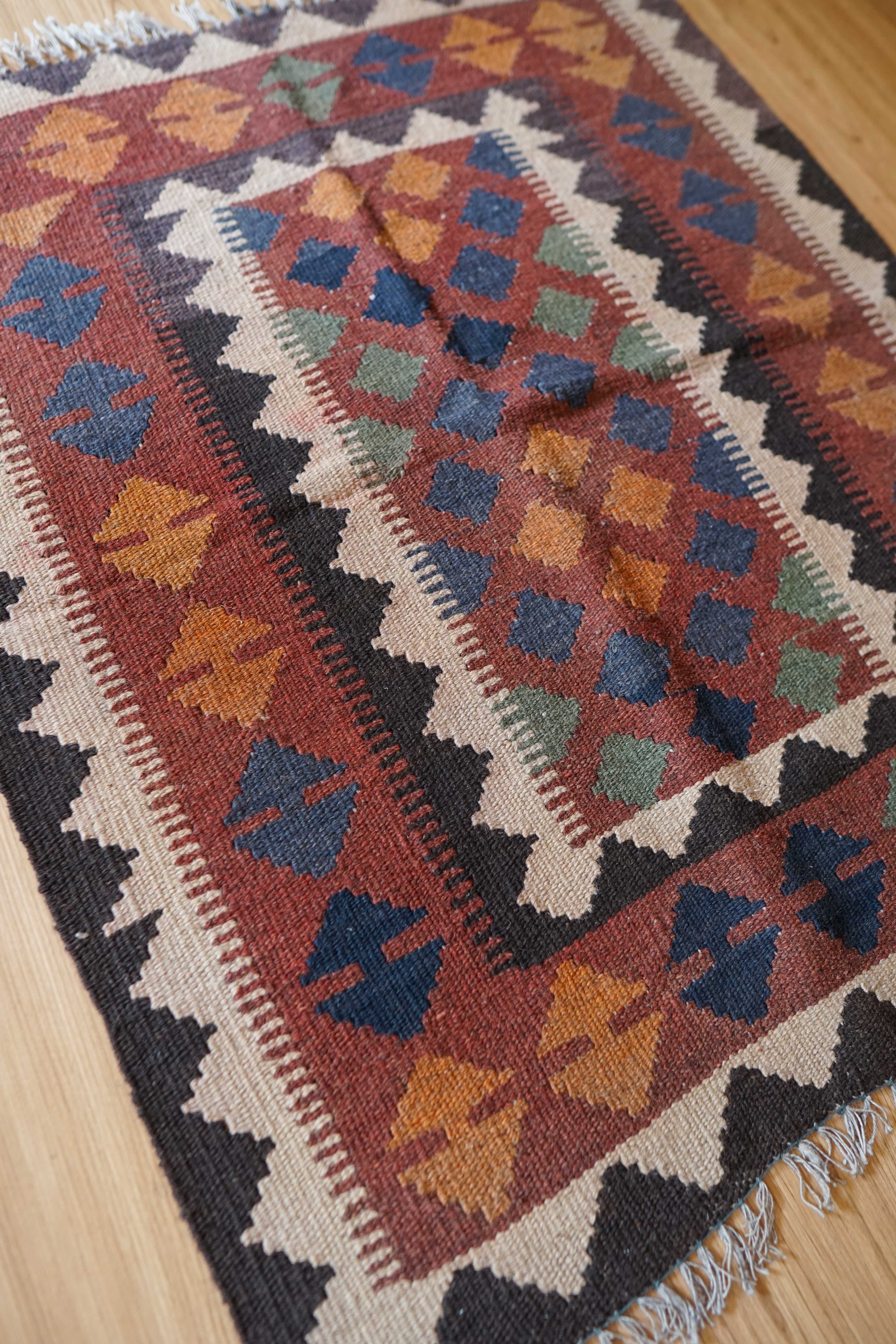アフガン手織りキリム トライバルラグ 98×83㎝ – Decorworks
