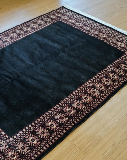  パキスタン手織り絨毯 183×131cm ボーダー柄