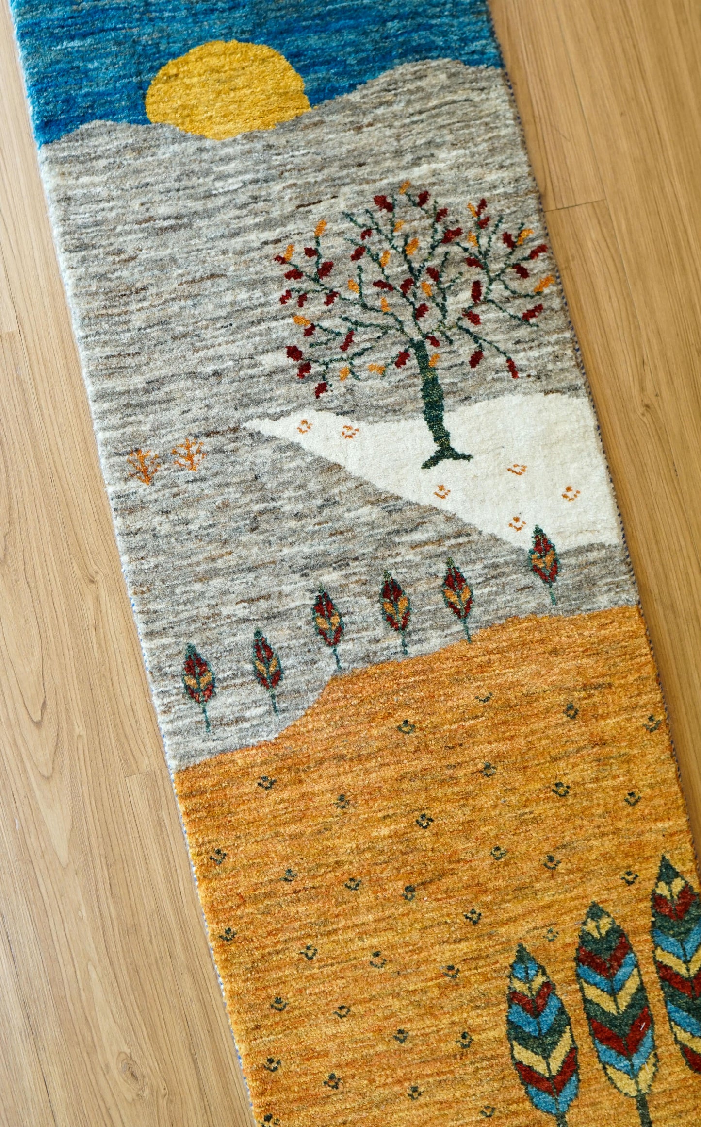 Collection 148×49cm【ペルシャ手織りカシュクリギャッベ] リズ バフト ギャッベ 手織り絨毯